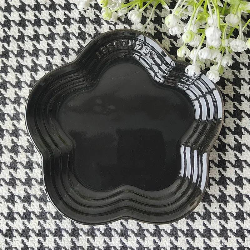 14cm Plum Blossom Small Plate Sauce Plates French Cool Color Cake Dish Gradual Spit Bone Dishs Tableware Ceramic Dessert