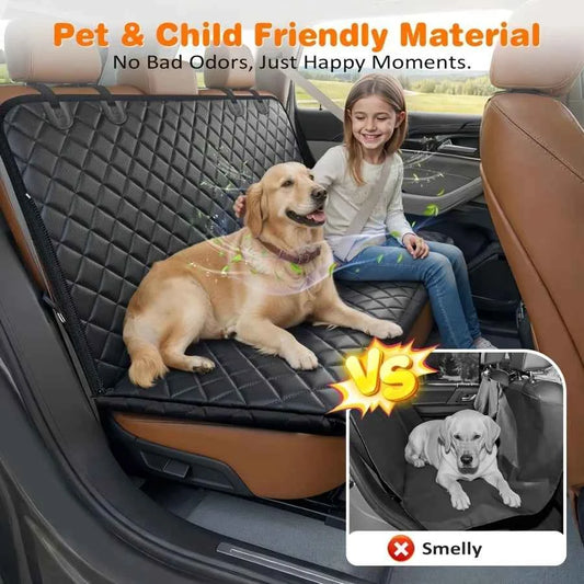 YVDKL 4 In 1 Dog Car Seat Cover For Back Seat, Waterproof Dog Hammock With Mesh Window And Side Flap Pet Car Seat Protector Dogs Backseat Cover For Cars, SUVs & Mid-Size Trucks