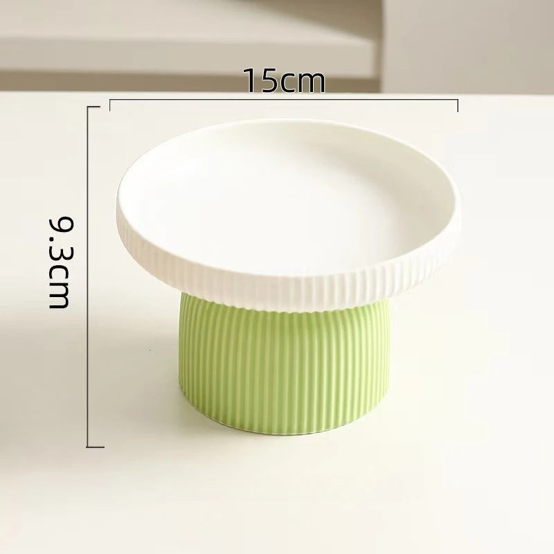 Elevated Ceramic Cat Bowl Non-Slip Pet Food DishHeavy Base for Flat-Face Cats/Dogs, Neck Protection, Anti-Spill, Easy Clean