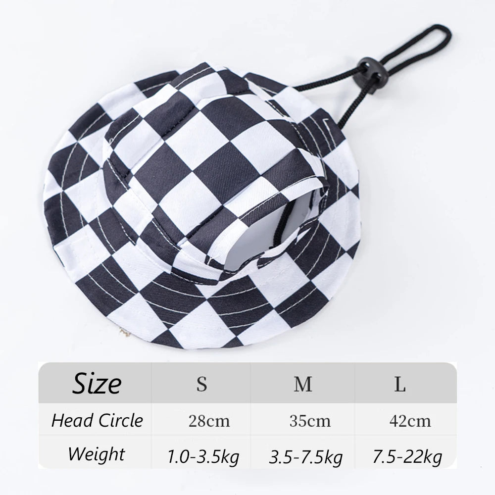 Adjustable Cat Dog Bucket Hat Summer Sun Protection Cap for Small Medium Dogs Shiba Inu Corgi Puppy Kitten Outdoor Pet Headwear