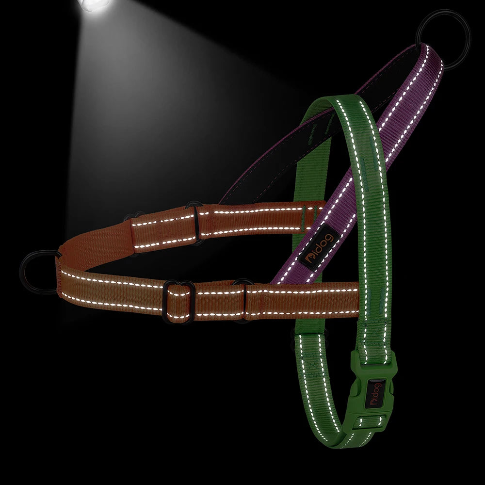 Reflective Nylon Dog Harness Adjustable Pet Dogs Training Harnesses No Pull Pet Pug Pitbull Walking Vest For Small Large Dogs