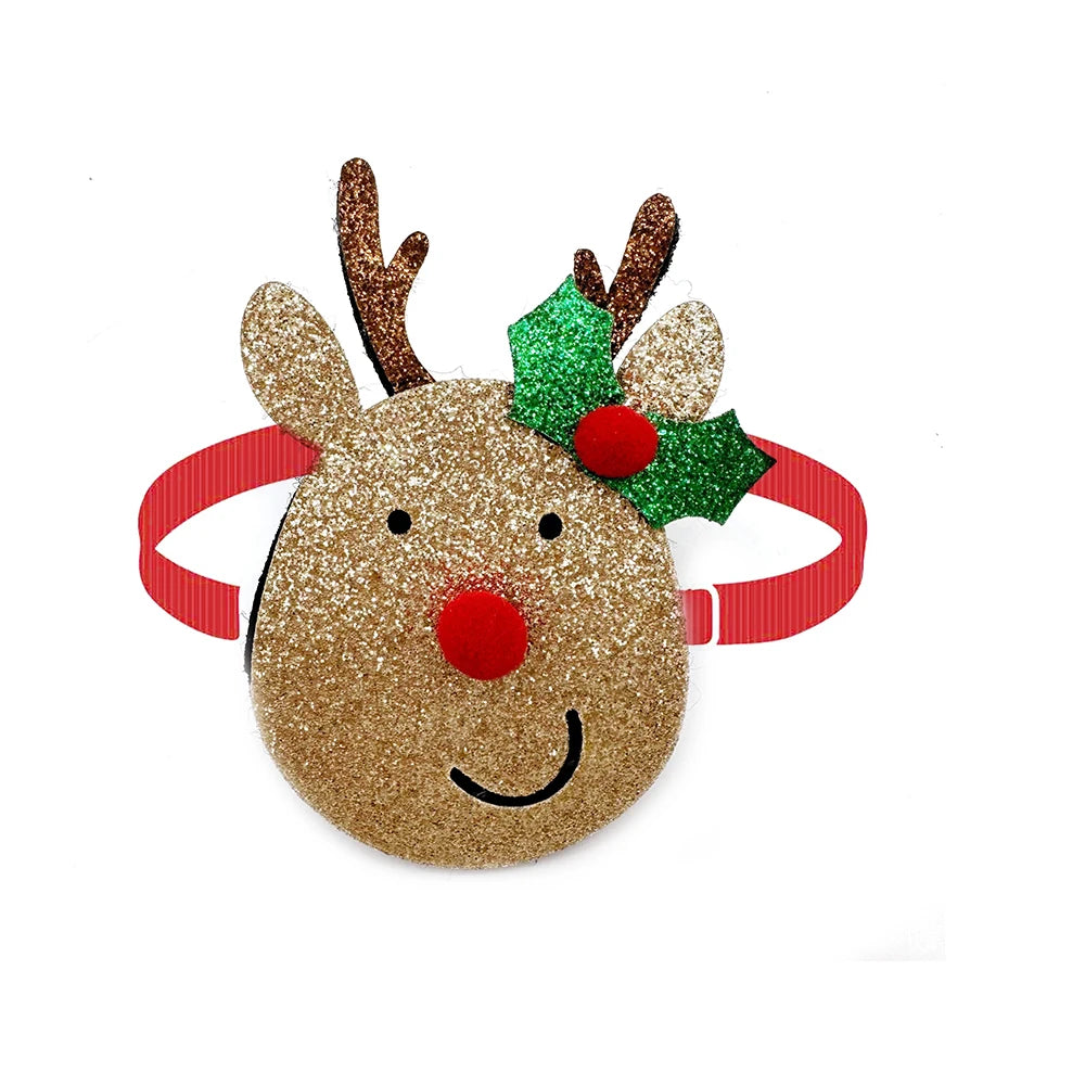 30pcs Christmas Pet Dog Bow Tie Adjustable Pet Collar Snowman Deer Style Dog Necktie for Small Dog Grooming Pet Acessories