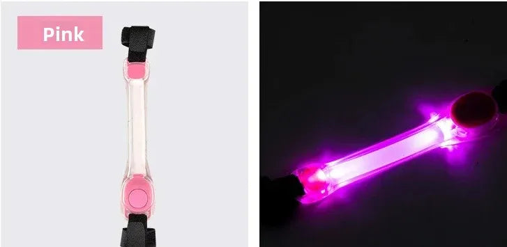 Water Resistant Dog Safety Collar with Multi Color Pendants and LED Light Strip for Night Visibility and Outdoor Use