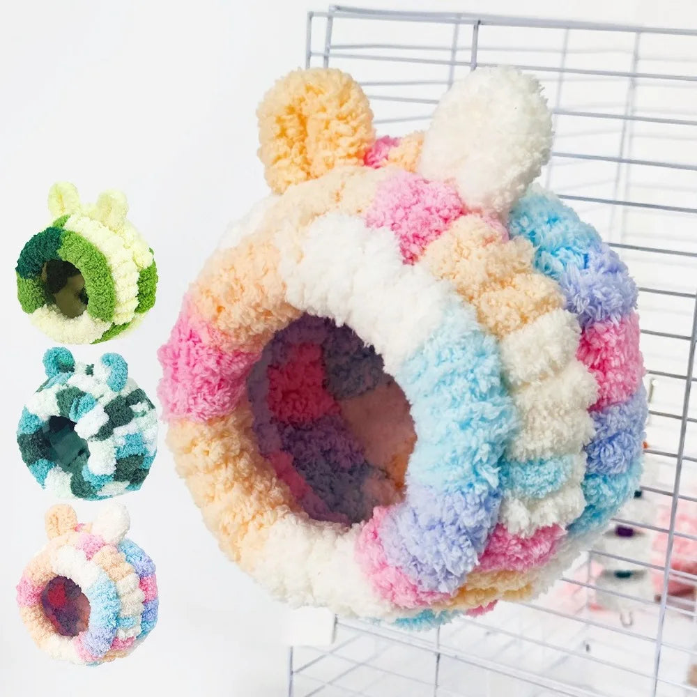 New Warm Winter Bird Nest Colorful Hanging Parrot Hideaway Bird Cage Accessories Small Pet House for Hummingbird