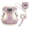 Breathable Dog Harness Leash Bag Set Winter Warm Dog Fur Harnesses Vest Pet Walking Rope With Garbage Bag for Small Medium Dogs