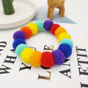 Pet Dog Bow Tie Rainbow Flower Hair Ball Necklace Cat Collar Pet Dog Cat Bowties Neckties Dog Grooming Accessories