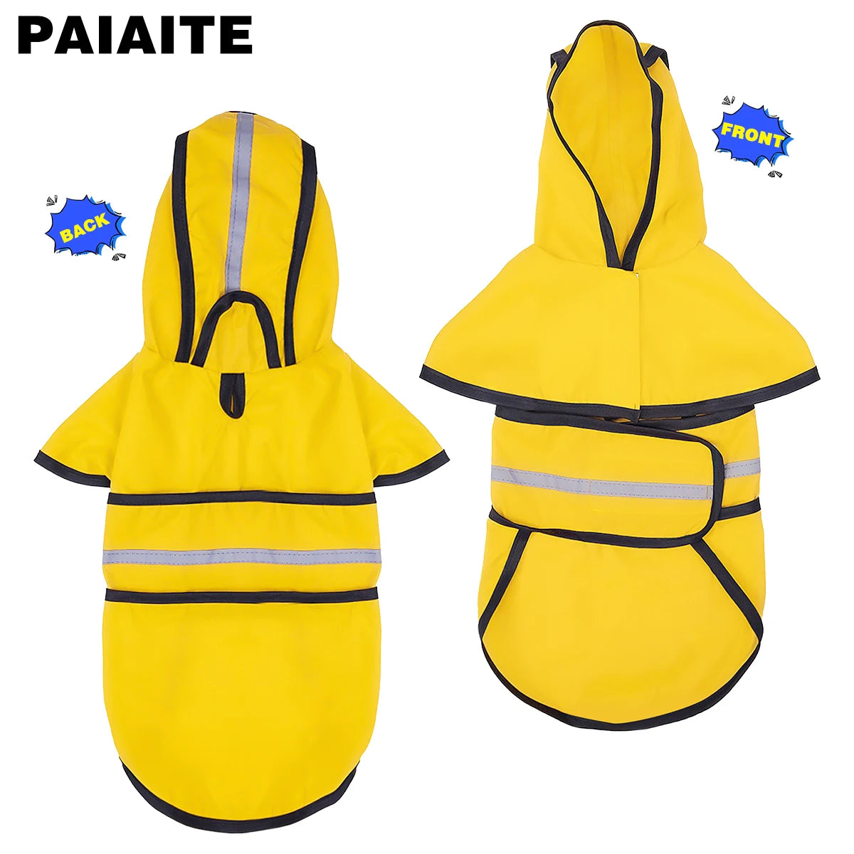 Dog Raincoat Hooded Poncho: Adjustable Waterproof Reflective Rain Jacket for Small, Medium, and Large Dogs