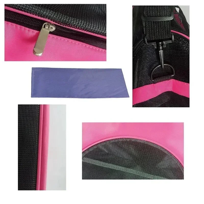 Pet Portable Foldable Four Sided Breathable Mesh Pet Bag Cat and Dog One Shoulder Travel Bag Crossbody Handbag Backpack Cat Bag - Play Paws Toys