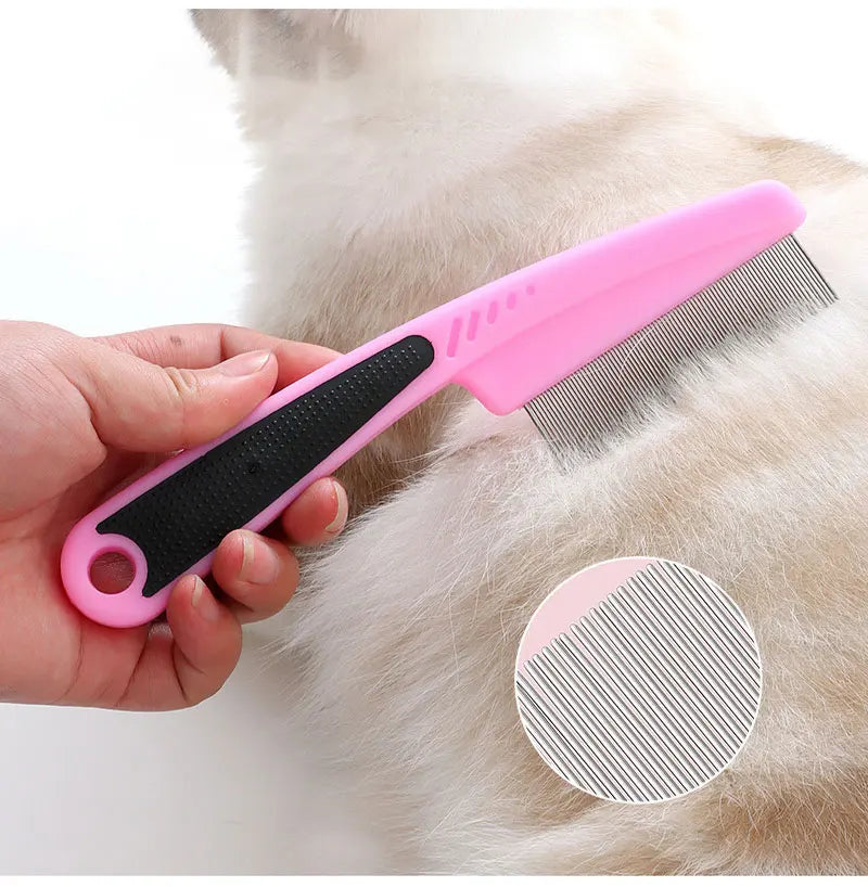 Pet Grooming Comb Durable Long-handled Pet Flea Comb Dog and cat dense tooth comb to remove lice Pet supplies Pet comb