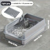 KEMORELA EXtra Large Stainless Steel Cat Litter Box with Lid - Enclosed LitterPan High-Sided Resistant Leak-Proof Cat Litter Mat