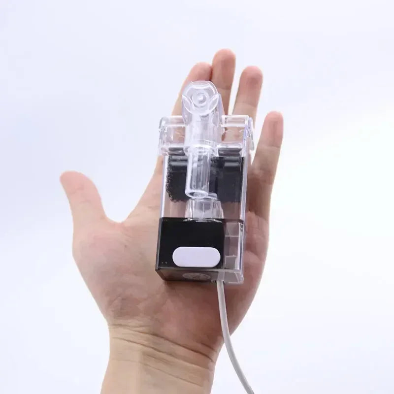 Aquarium Hang on Filter Mini Filter Fish Tank USB Power Interface 2.5W Flow Suitable for Fish Tanks Below 30cm Quiet Operation