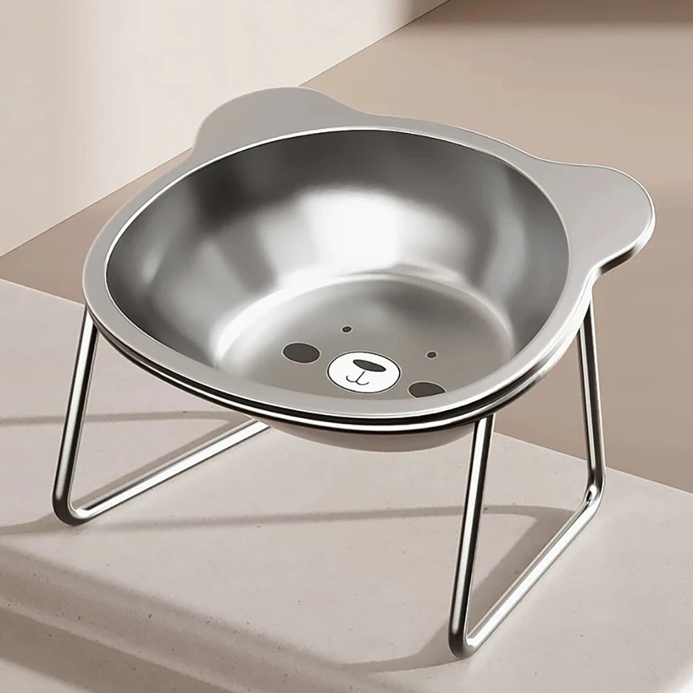 Stainless Steel Cat Bowls Raised Whisker Fatigue Relief Cat Plates Pet Water Dish Kitten Bowls Pet Bowls for Cats Food Bowls - Play Paws Toys