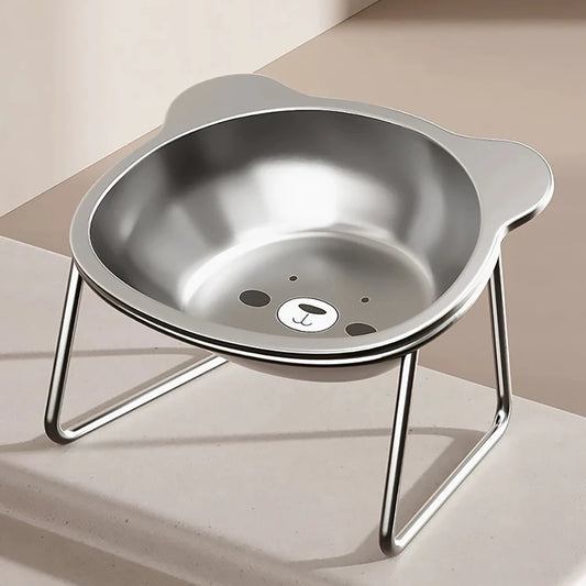 Stainless Steel Cat Bowls Raised Whisker Fatigue Relief Cat Plates Pet Water Dish Kitten Bowls Pet Bowls for Cats Food Bowls - Play Paws Toys