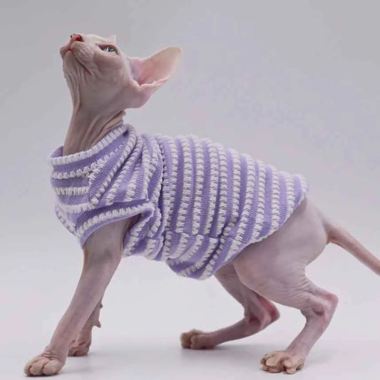 Sphynx Cat Clothes Hairless Cat Clothes Cat Summer Pure Cotton Skin-friendly Close-fitting  Cat Clothing for Small Cats and Dogs