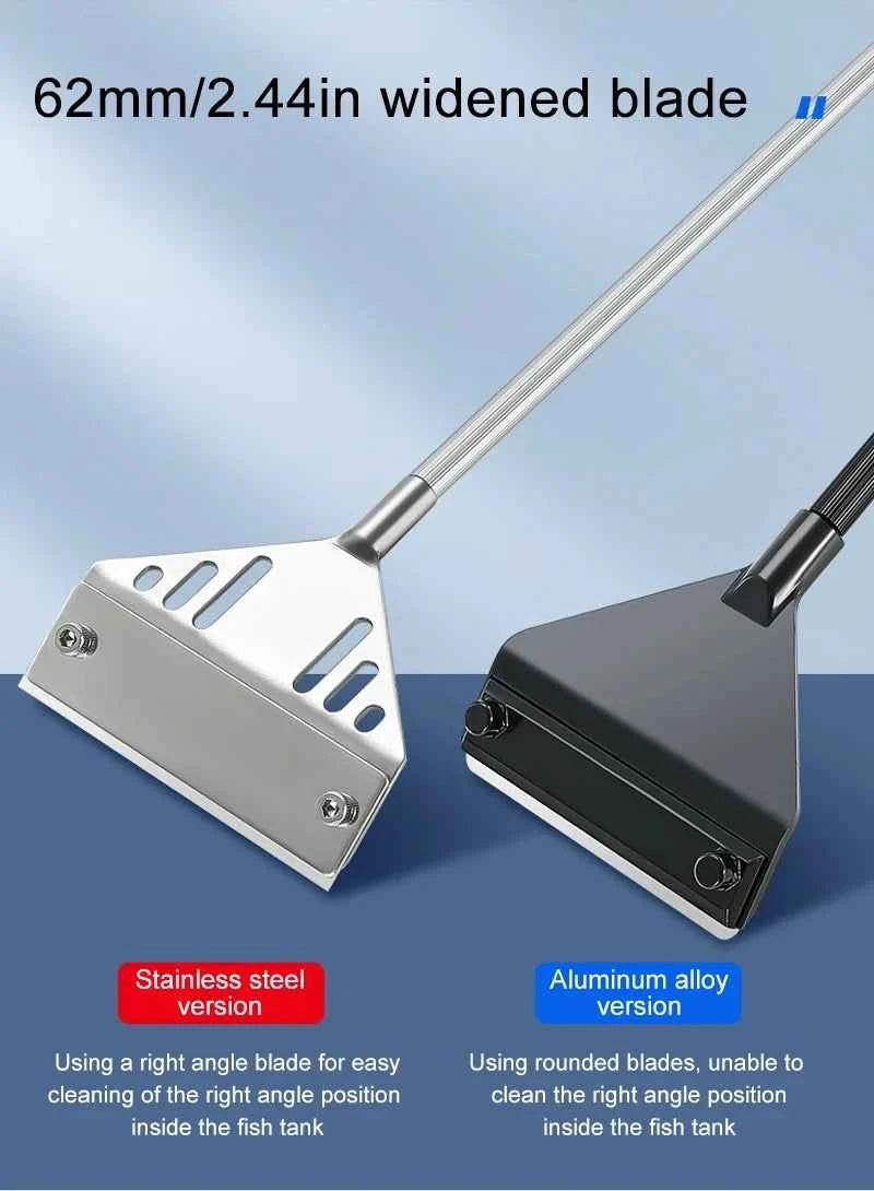 Aquarium Algae Remover Aluminum Alloy Stainless Steel Scraper Blade Fish Tank Glass Water Plant Grass Cleaning Tools Accessories