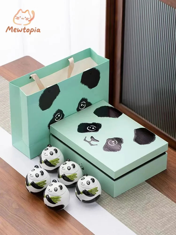 Panda Ceramic Cat and Dog Urn Pet Funeral Cremation Ashes Canister Memorial Box High Quality Small Animal Coffin