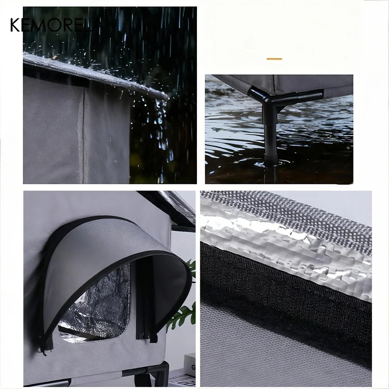 KEMORELA Winter Outdoor Cat House Equipped with an Escape Door - Large Feral Cat Shelter Collapsible Shelter for Small Dogs&Cats - Play Paws Toys