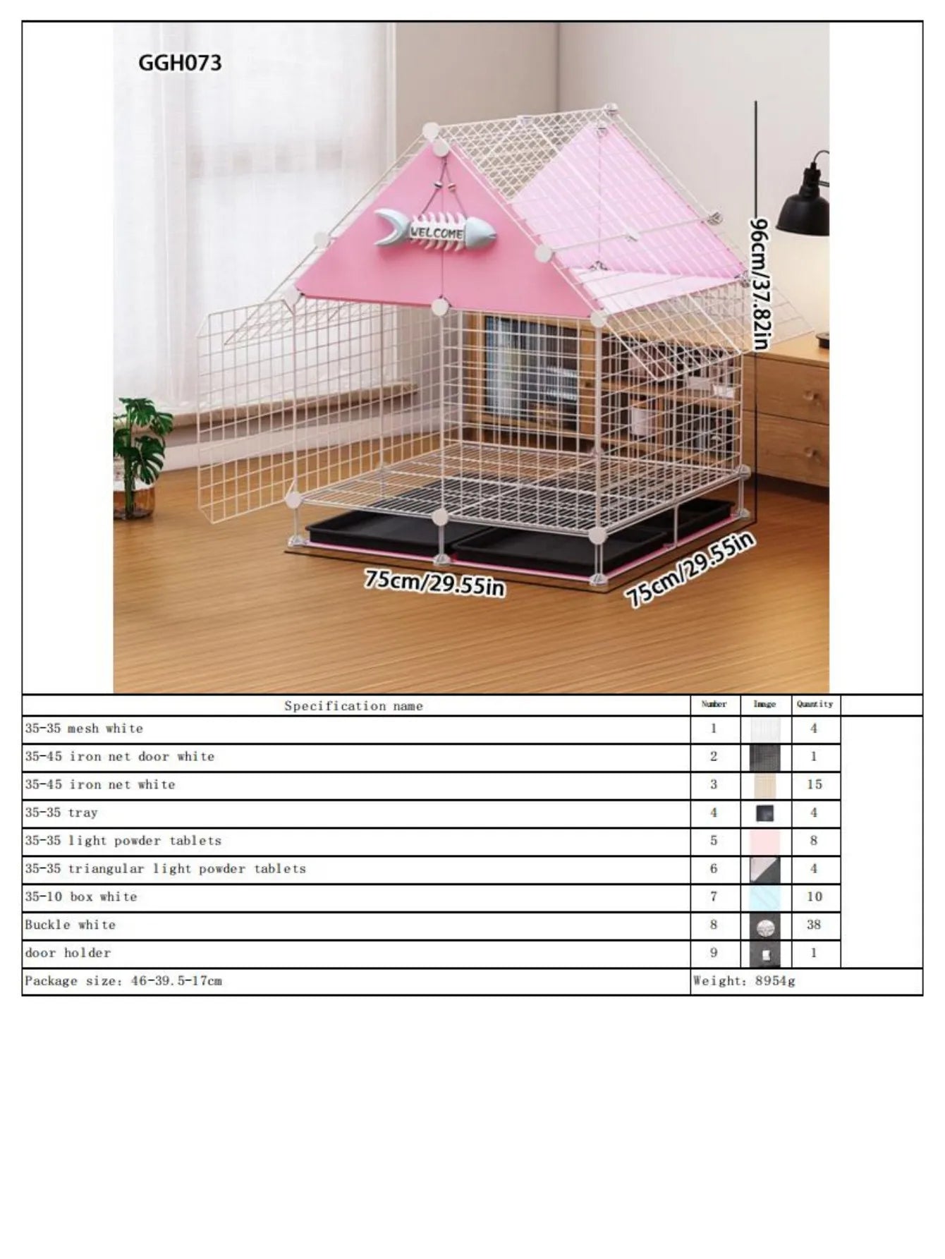 Cat Cage for Home Use, Indoor Pet Cat Large Space, Luxurious Small Cat House, Three-Story Multi-Cat Portable Assembly Empty Cage - Play Paws Toys