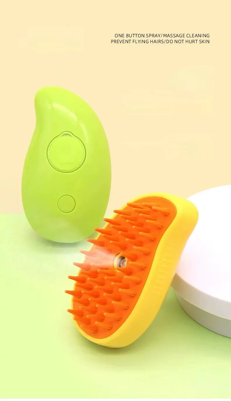 Electric 3-in-1 Pet Hair Brush - Steam Spray Massage Hair Removal Comb for Dogs And Cats Anti-Flying Hair Cleaning Brush