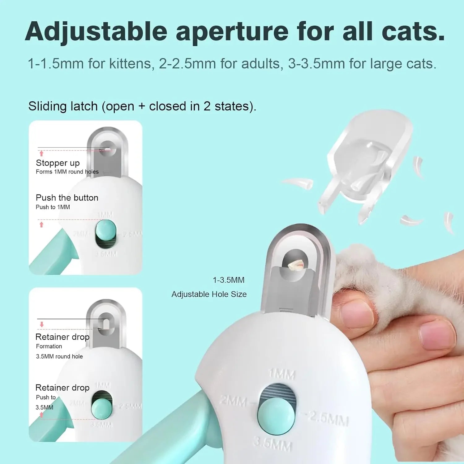 Pet Cat Dog Nail Clipper Cutter Adjustable Hole with Nail File To Avoid Excessive Cutting Professional Grooming Tool