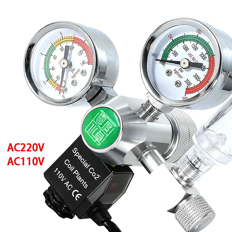 Aquarium DIY CO2 regulator Solenoid Bubble Counter CO2 control system reaction waterproof fish tank CO2 Pressure reducing valve