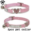 Personalized Heart Shaped Cat Collar With Bell Safety Elastic Adjustable Collar Soft Velvet Cat Crystal Collar for Kitten Puppy