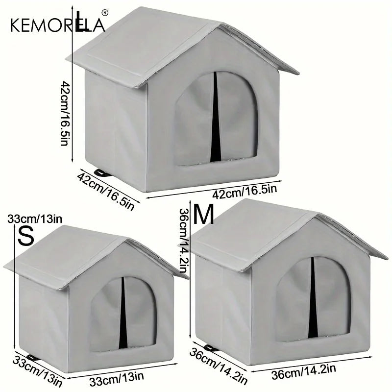 KEMORELA Stray Cat Bed Warmer - 3 Sizes of Comfortable Room-Shaped Shelter for Cats & Dogs, Durable Oxford Cloth, All-Season - Play Paws Toys