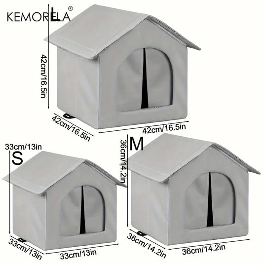 KEMORELA Stray Cat Bed Warmer - 3 Sizes of Comfortable Room-Shaped Shelter for Cats & Dogs, Durable Oxford Cloth, All-Season - Play Paws Toys