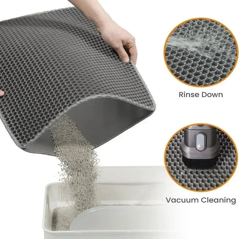 Cat Litter Mat Waterproof Double Layer Pet Litter Box Mat Pet Toilet Cat Mat Nonslip Sand Cat Washable Mat Pet Clean - Play Paws Toys