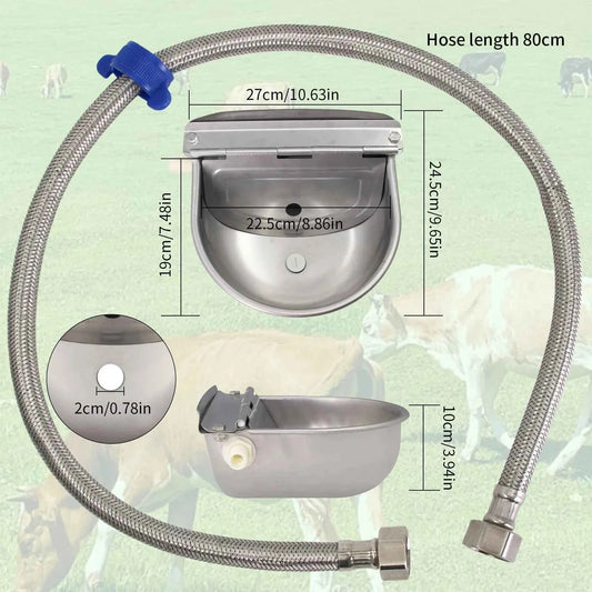 Automatic Cow Water Bowl Stainless Steel Drinking Waterer Bowl With Floating Ball For Cattle Sheep Float Bowl Goat Livestock