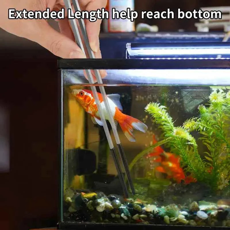 27/38/48cm Aquarium Plant Tweezers Multifuctional Stainless Steel Elbow Tweezers Fish Tank Aquascape Tools Aquarium Feeding Tong