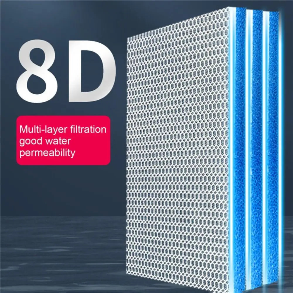 1Pcs New 8D Aquarium Filter Sponge 8-Layers High-Density Biochemical Filter Cotton Sponge Aquarium Accessories