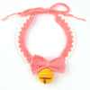 Knitting Pet Collars Cute Bow Bell Shape Knitted Scarf Handmade Dog Cat Collar Crochet Tie Adjustable Necklace Pet Accessories