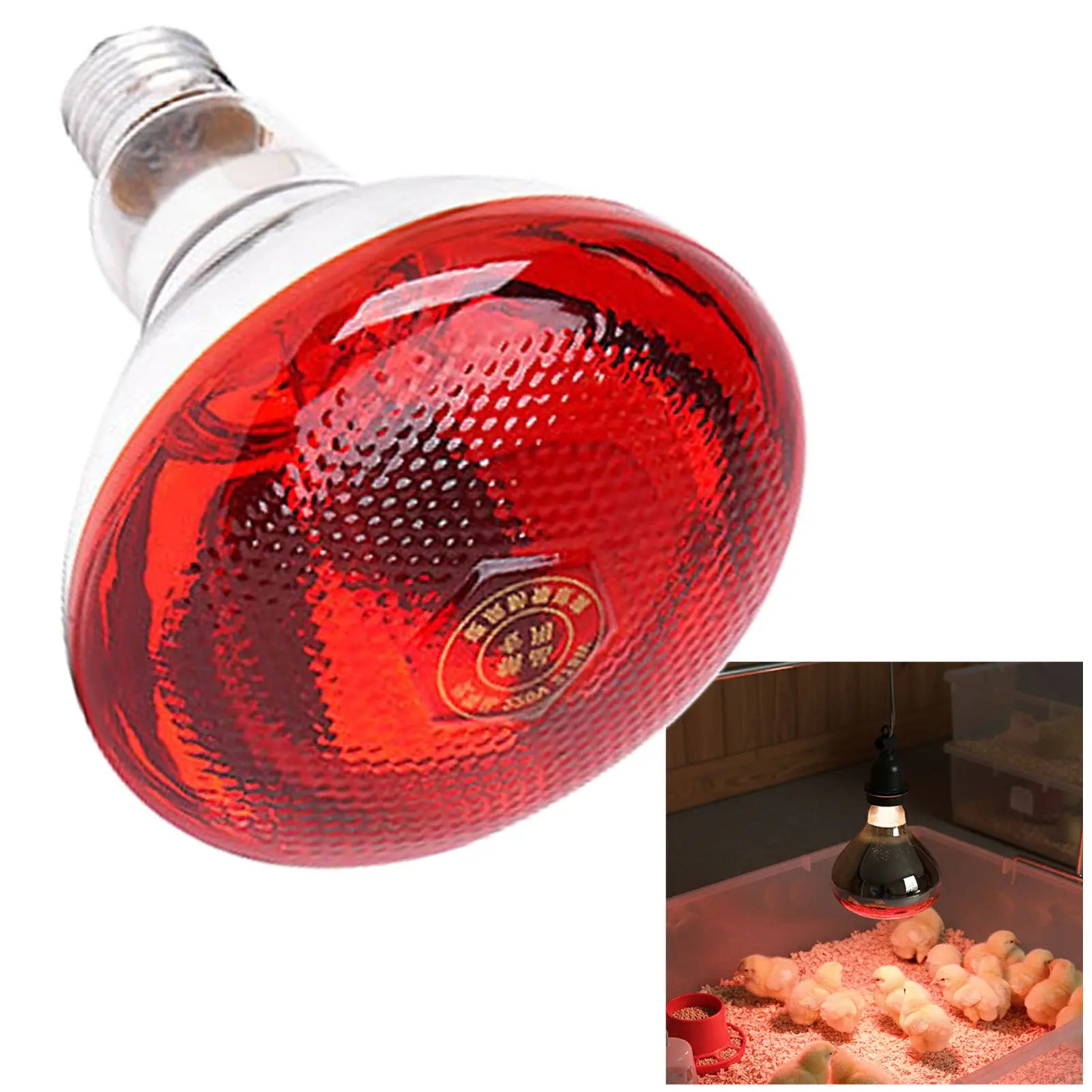 Heating Lamp Infrared Heat Bulb for Animal Brooder Box for Piglets and Chicks