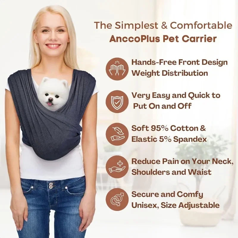 Dog Carrier for Small Dogs Front Facing Dog Carrier Sling Hands Free Cat Sling Size Adjustable Soft Cotton - Play Paws Toys