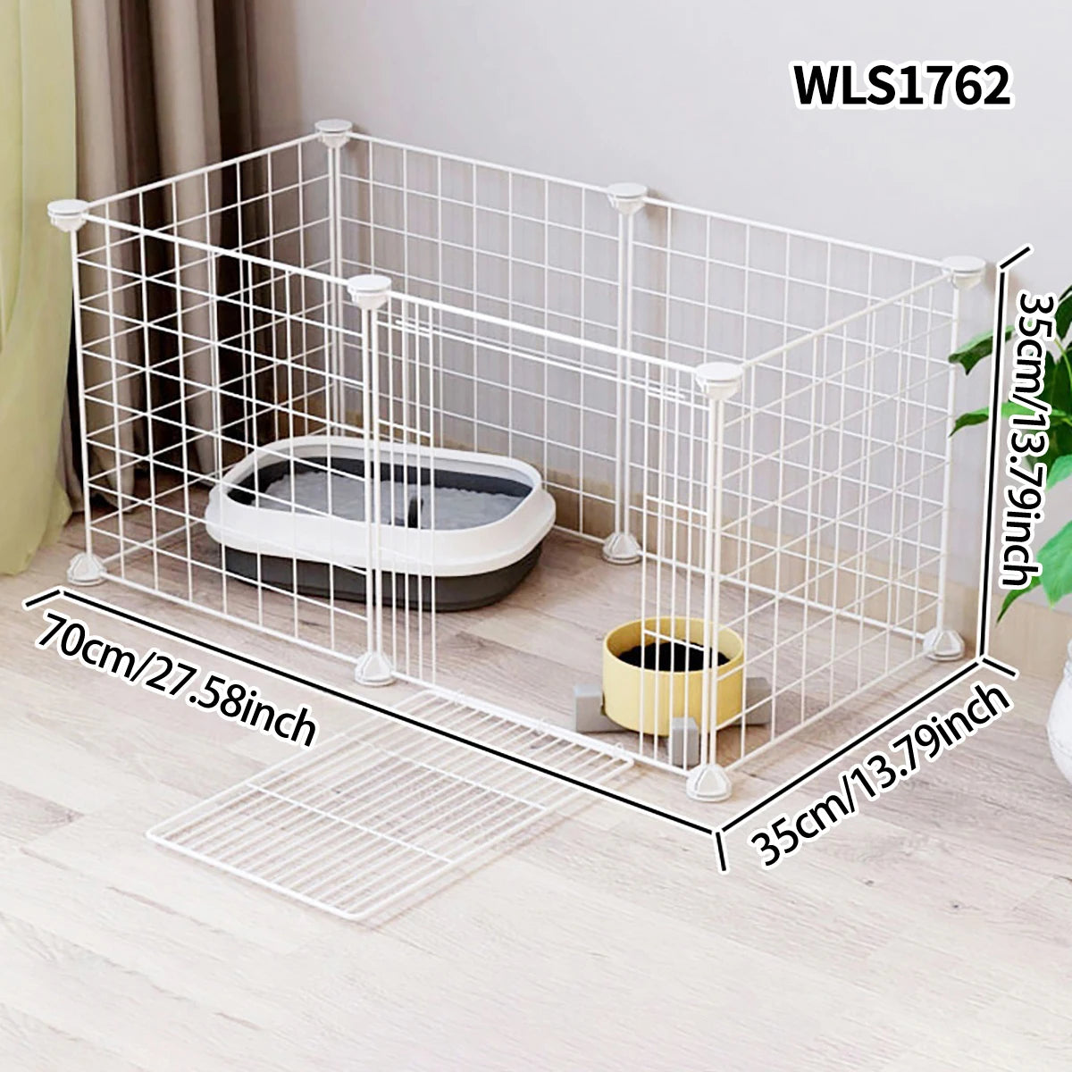Pet Splicing Fence with Detachable Iron Mesh Gate, Isolation Barrier, Anti-Escape Gate, Indoor Fence, Easy to Assemble, Portable Cage - Play Paws Toys