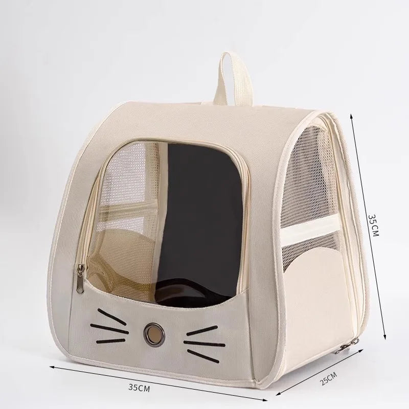 Cat Bag Outing Travel Pet Backpack Cabin Cat Schoolbag Shoulder Cage Multifunctional Bag Car Folding Soothing Anti-scratch - Play Paws Toys