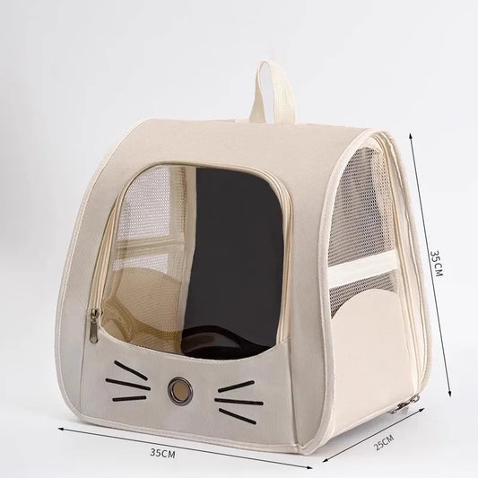 Cat Bag Outing Travel Pet Backpack Cabin Cat Schoolbag Shoulder Cage Multifunctional Bag Car Folding Soothing Anti-scratch - Play Paws Toys