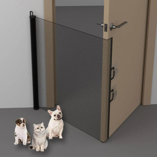 Retractable Gate Indoor Retractable Pet Gates for Dogs Stair Door Partition Childproof Net Cat Baffle No-Drill for Deck Kitchen - Play Paws Toys