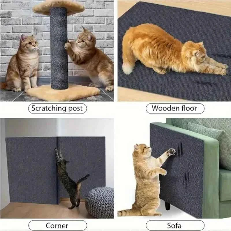 40x300cm Cat Scratcher Sofa Protector Cats Scratcher Pad Board Protection Trimmable Self-adhesive Carpet DIY Cat Scratch Mat