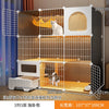 Large Cat Cages with Bed & Litter Box Indoor Multi-Level Cat House Spacious 3-in-1 Pet Villa Roomy Playpen with Resting Area - Play Paws Toys
