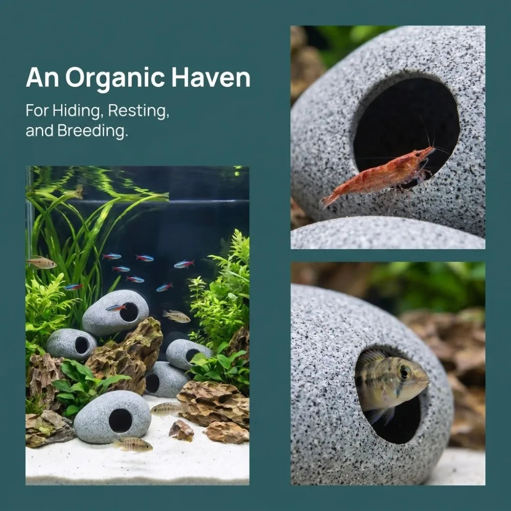 Purple Clay Aquarium Hideaway Rock Simulation Crafts Natural Touch Fish Tank Ornament Landscaping Decoration Aquarium Decoration