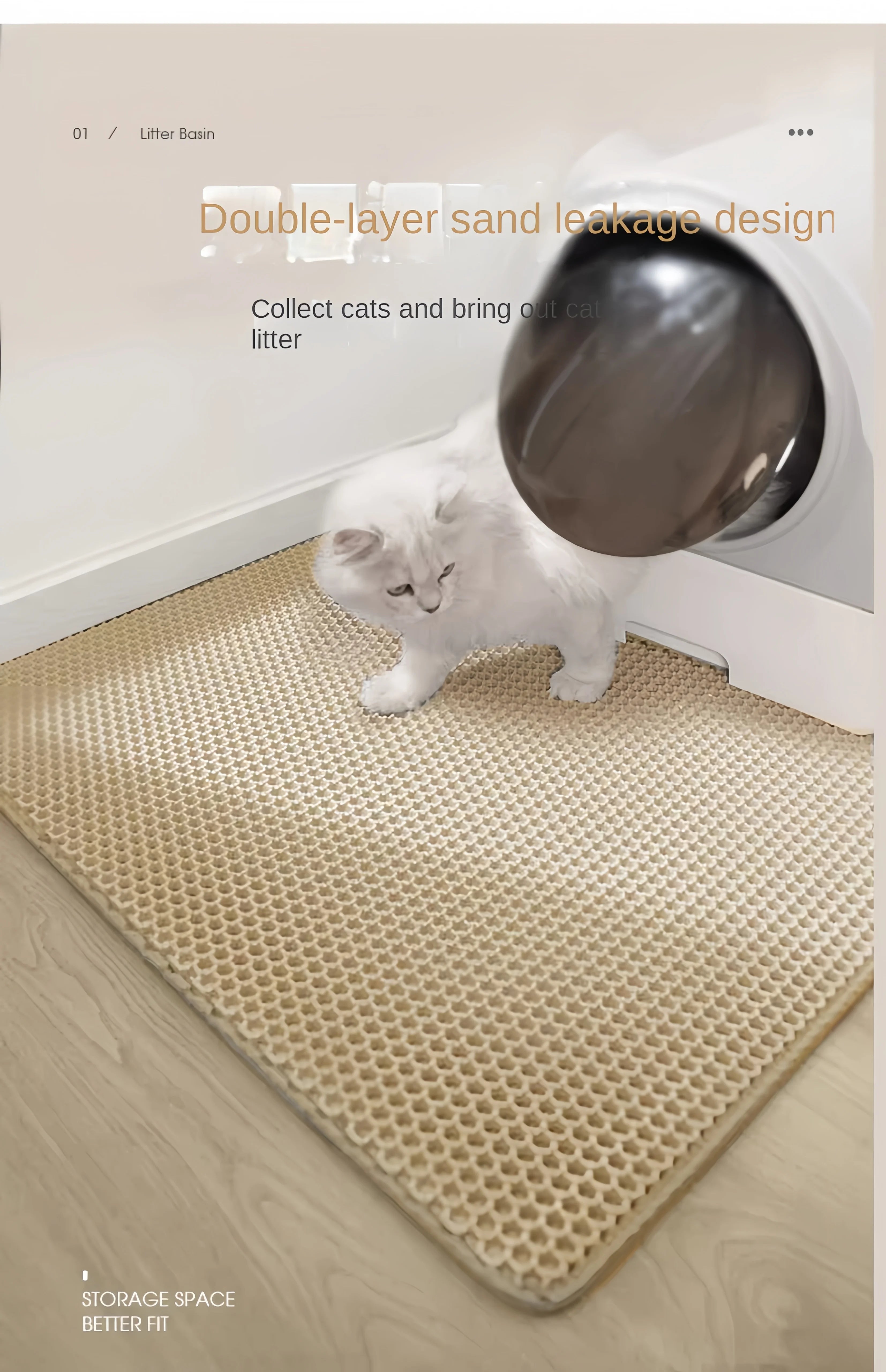 Large size Cat Litter Mat Eva Double Layer Waterproof Cat Litter Mat Pet Litter Box Mat Pet Toilet Cat Mat Cat Toilet Mat - Play Paws Toys