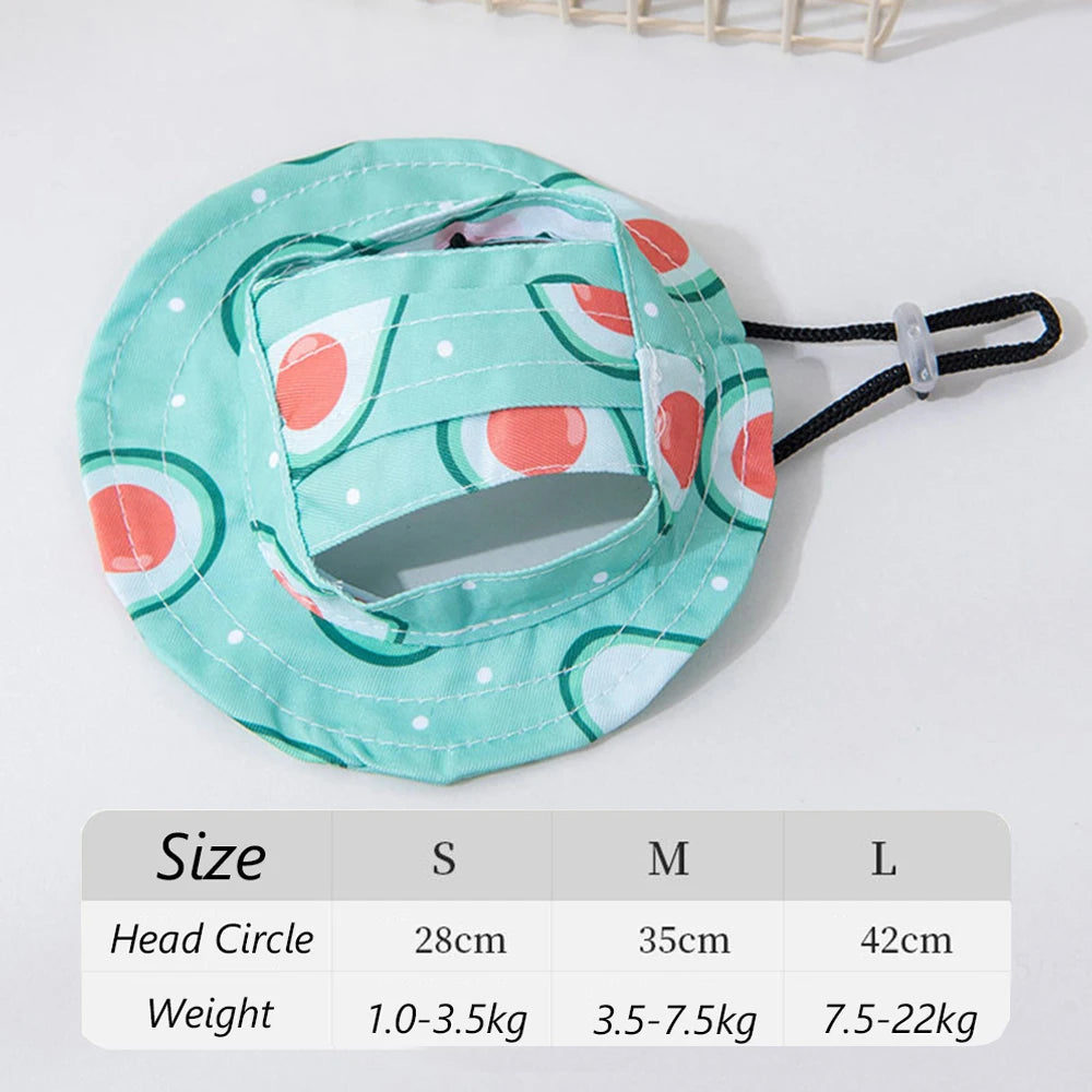 Adjustable Cat Dog Bucket Hat Summer Sun Protection Cap for Small Medium Dogs Shiba Inu Corgi Puppy Kitten Outdoor Pet Headwear