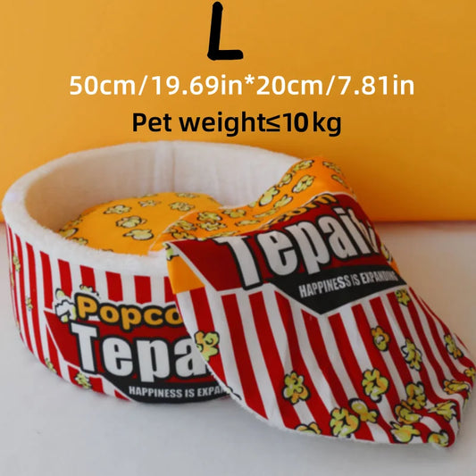 New Cat Nest Closed Sense of Security Winter Warm Popcorn Sleep Nest Winter Cat Sleeping Pet Supplies - Play Paws Toys