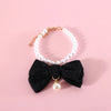Pet Pearl Diamond Bow Necklace Princess Style Bow Tie Pendant Birthday Cat Puppy Collar
