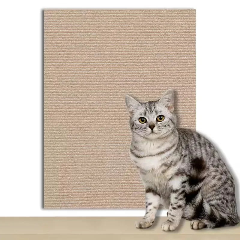 1Roll Cat Scratching Mat Self-Adhesive Trimmable Carpet Cat Scratching Post Carpet for Anti-scratching Sofa Furniture Protection