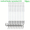 10/20pcs Method Feeder Rigs with Barbed Spike and 8 Braided Line,High-strength Barbed Fish Hook Size6 8 10 12 14,Feeder Fishing