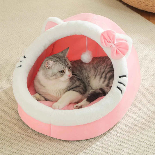 Cute And Soft Cat House Super Cat Bed Warm Deep Sleep Comfort  Cat Bed Pets Tent Cozy Cave Nest Small Dog Mat Bag