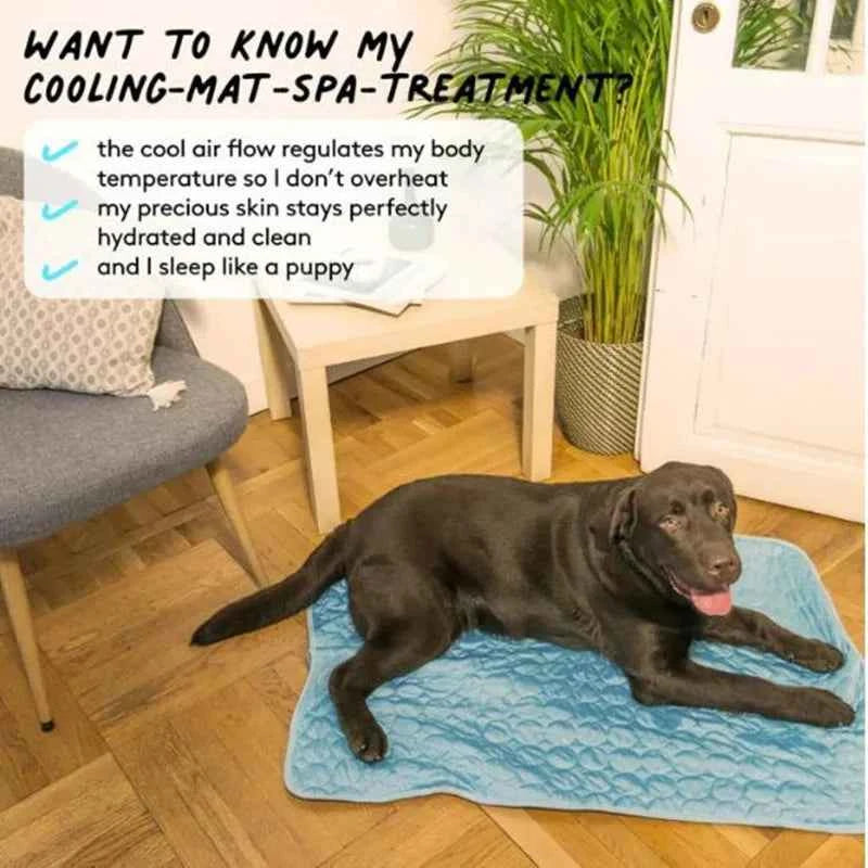 The Ultimate Cooling Pet Mat Breathable Washable Summer Pad Dog Cat Self Cool Blanket for Kennel Crate and Bed Sleeping Ice Silk